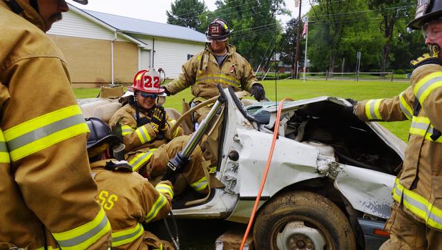 Extrication Training July 31, 2013 
Captain Ferguson &quot;You make a great patient&quot;