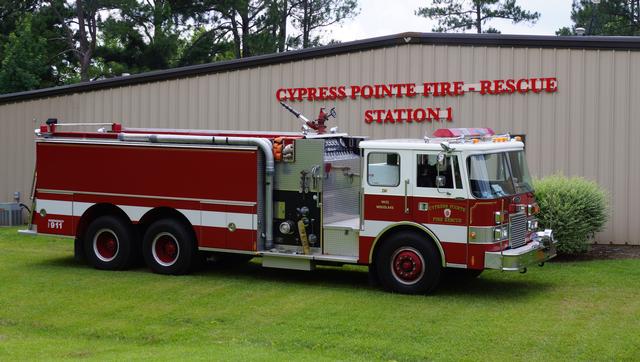 Tanker 216 is a 1988 Pierce Dash and is equipped with a 1000 gpm pump and 2,000 gallons of water. T-216 responds from Station1 to areas of the district that does not have hydrants.  It also responds woods fires or other types of fires where water is not readily available for firefighting.