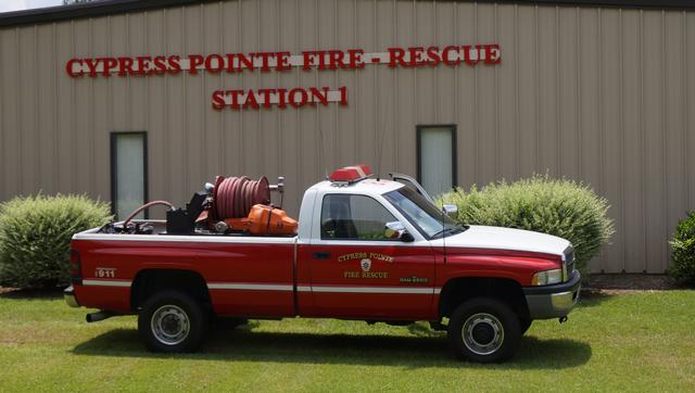 Brush Truck 218 is a 1996 Dodge Ram 2500 that is equipped with a 150 gpm pump and a 225 gallon water tank. B-218 responds from Station 1 to woods fires, grass fires and field fires.