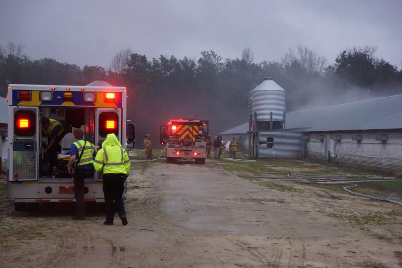 Chicken House Fire Response With Crains Creek Cypress Pointe Fire