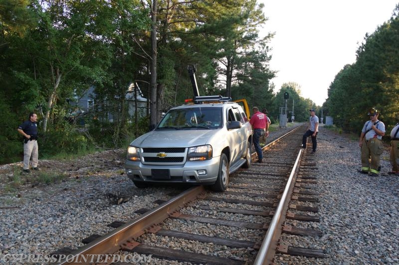 Vehicle Stuck on the Railroad Tracks - Cypress Pointe Fire & Rescue