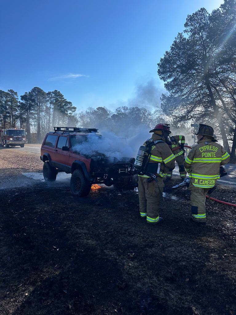 Vehicle Fire on Crains Creek Road - Cypress Pointe Fire & Rescue